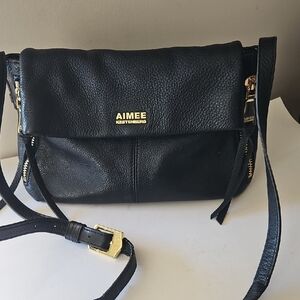 AIMEE KESTENBERG BLACK PEBBLE LEATHER BAG